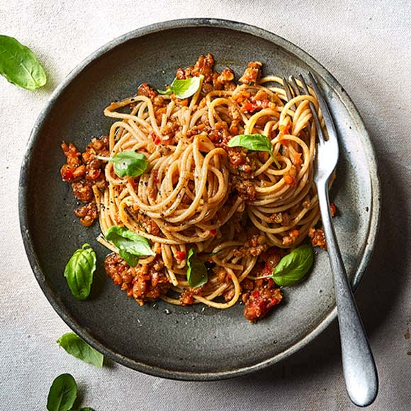 Ultimate vegan mushroom bolognese