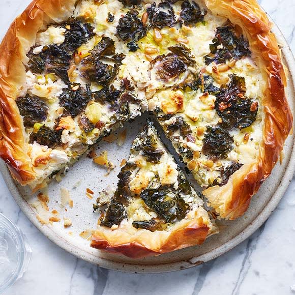 Winter greens and filo tart