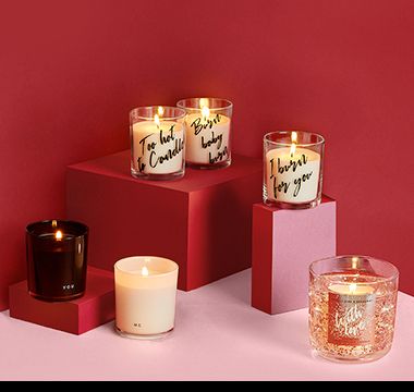 Selection of scented and light-up candles