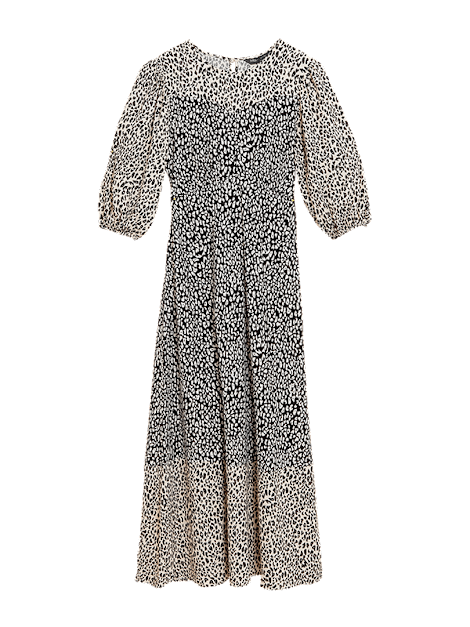 Animal-print midi tea dress. Shop now