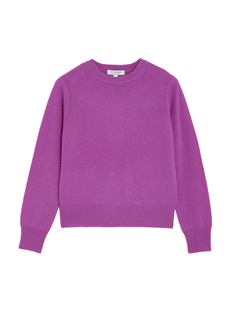 Purple cashmere crew-neck jumper