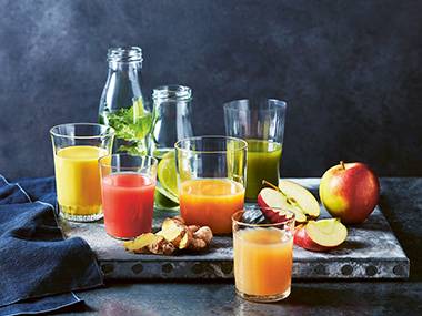 Glasses of fresh juice