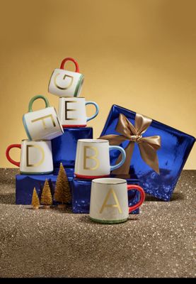 A selection of alphabet mugs with different letters. Shop now 