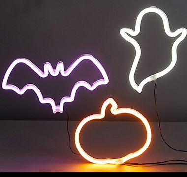 Group of neon Halloween-themed pathfinder lights. Shop now