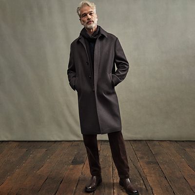 Man wearing a dogtooth car coat from M&S Originals. Shop the M&S Originals collection 