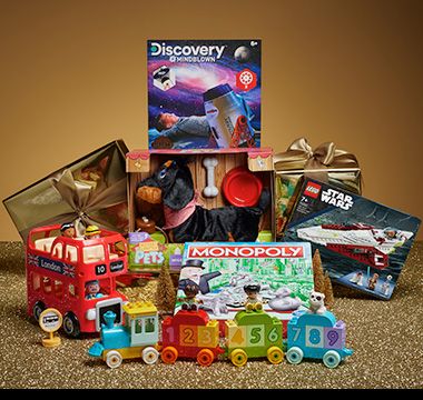 Assorted branded toys including Lego, Duplo, board games and more. Shop now