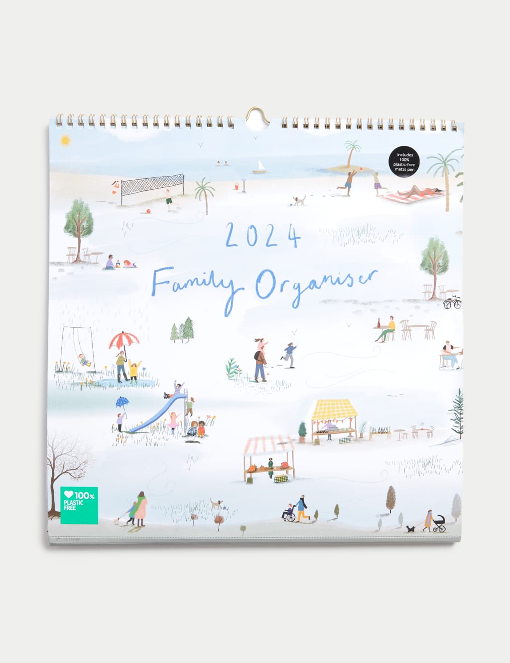 2024 Calendar & Family Organiser With Metal Pen M&S