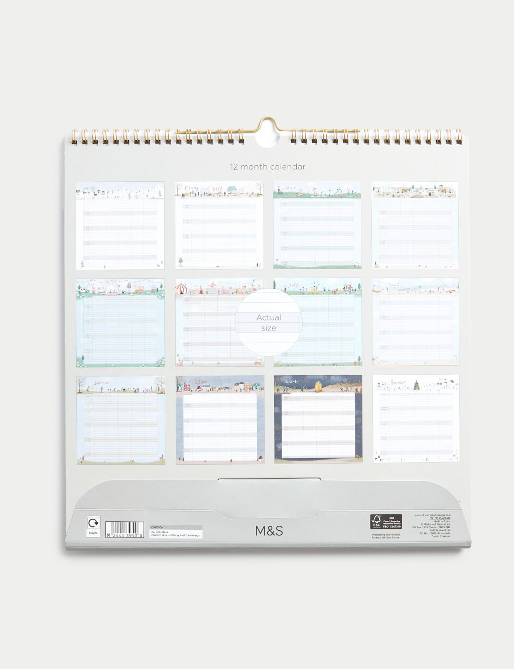 2024 Calendar & Family Organiser - With Metal Pen