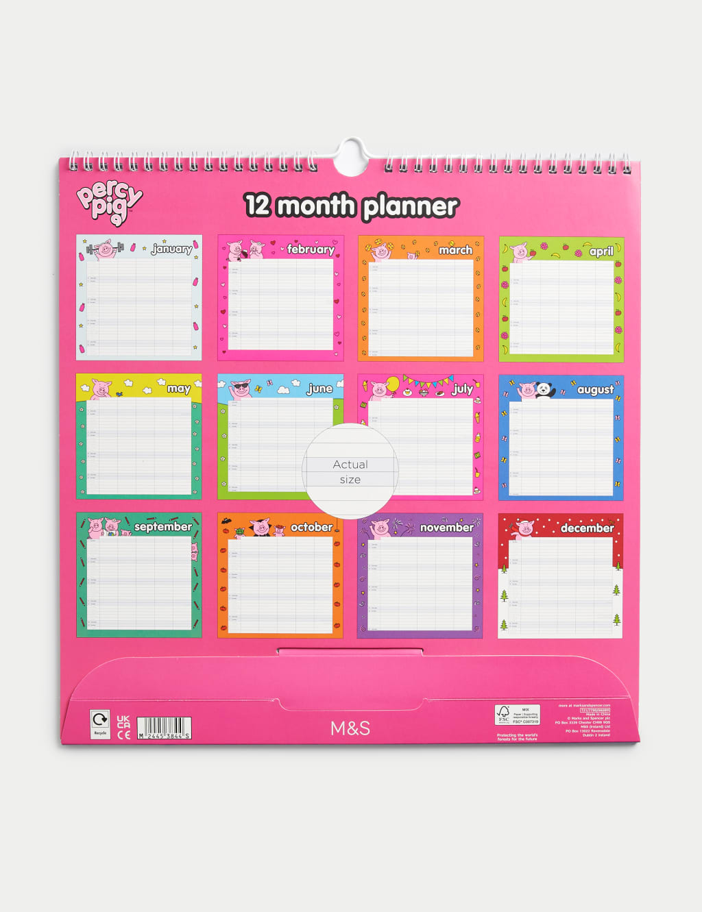 2024 Calendar & Family Organiser - Percy Pig™ with Stickers