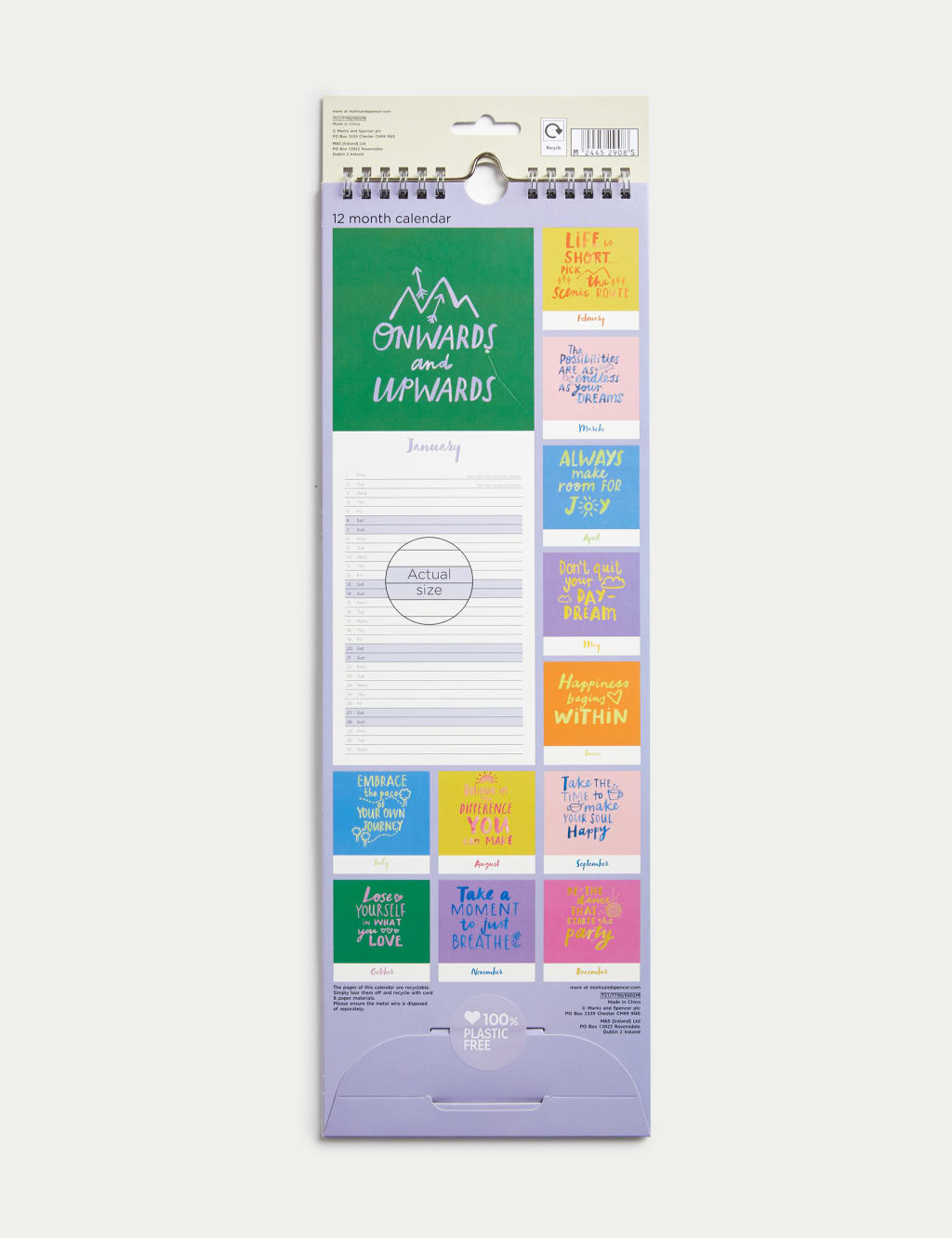 2024 Slimline Calendar Motivational Quotes Design M&S