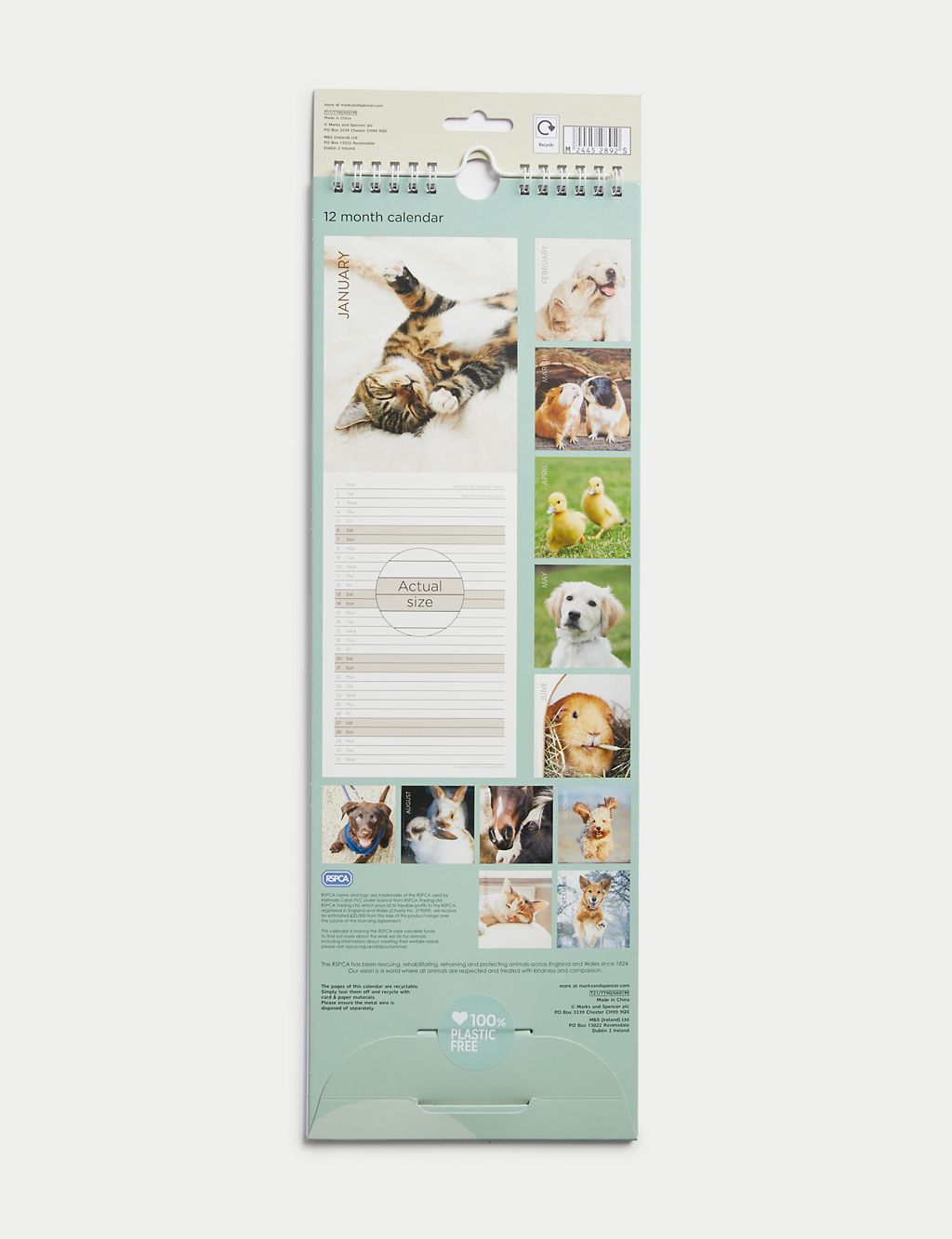 2024 Slimline Calendar - RSPCA Animals Design 2 of 3