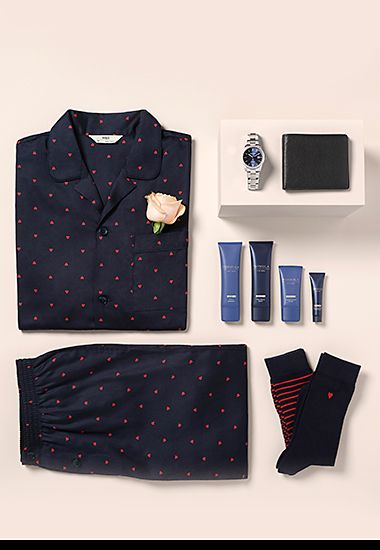 A selection of men’s Valentine’s Day gifts. Shop Valentine’s Day gifts for him