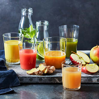 Glasses of fruit juice