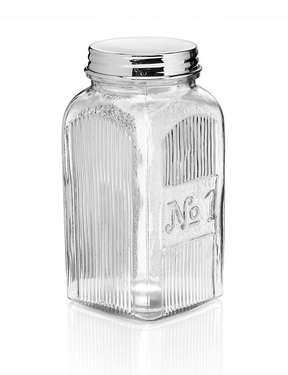 21cm Pressed Glass Rectangular Storage Jar Image 1 of 2