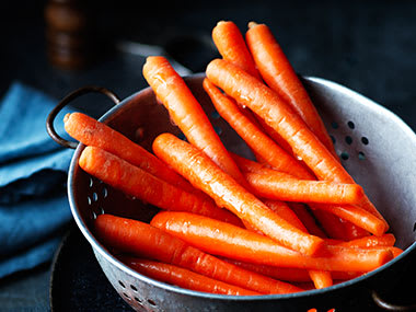 Carrots in a colander