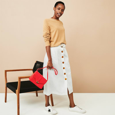 A line shop midi skirt white