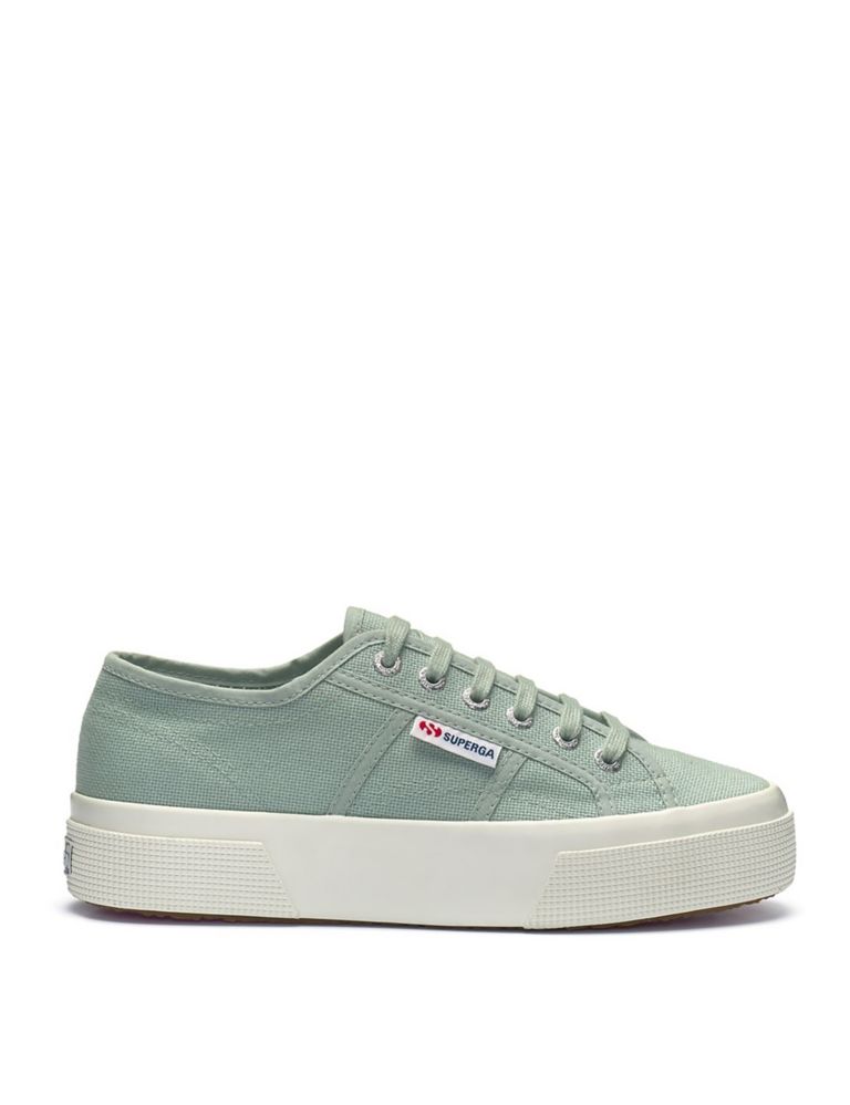 2740 Platform Canvas Lace Up Trainers 1 of 2