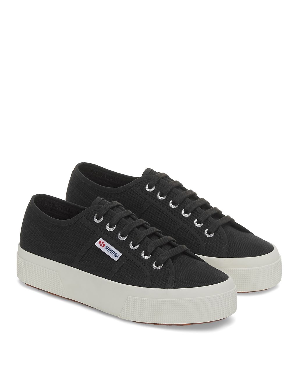 2740 Platform Canvas Lace Up Trainers 1 of 5