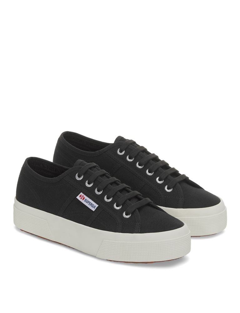 2740 Platform Canvas Lace Up Trainers 2 of 5