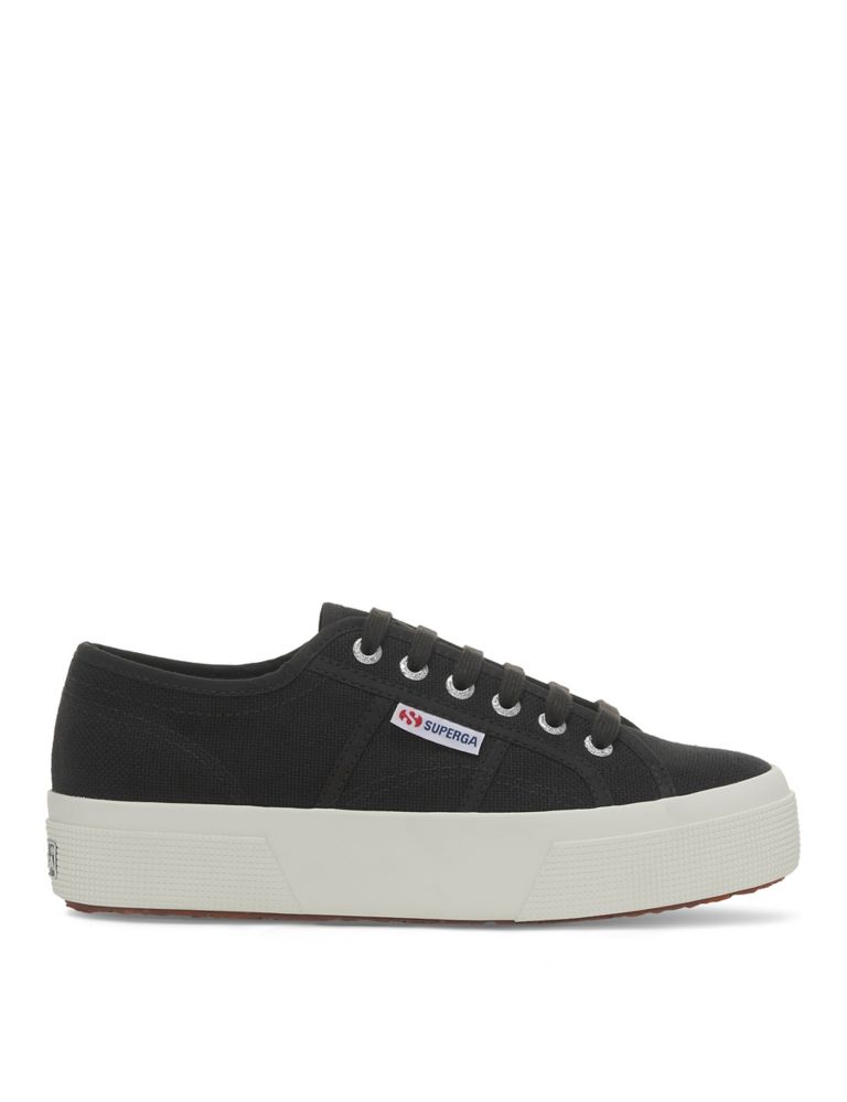 2740 Platform Canvas Lace Up Trainers 1 of 5