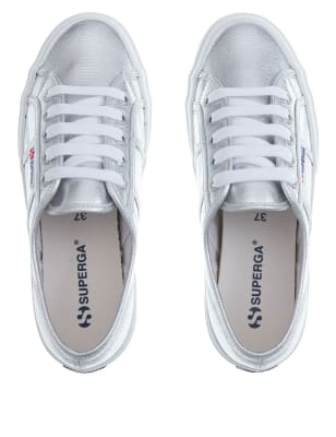 superga silver glitter trainers