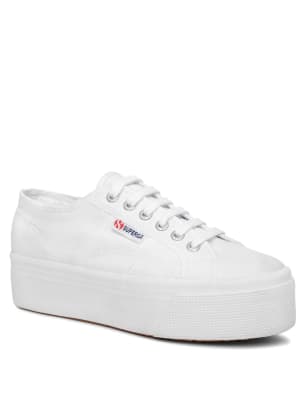 2790 Acotw Canvas Flatform Lace Up Trainers Superga M S