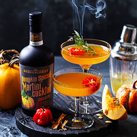 Pumpkin-spiced martini cocktail