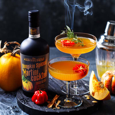 Pumpkin-spiced martini cocktail