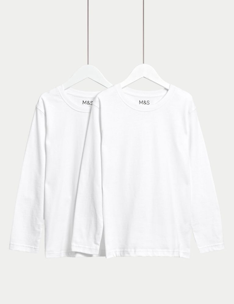 2Pk Unisex Pure Cotton School T-Shirts (2-16 Yrs) 1 of 5