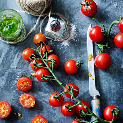 Cherry tomatoes on the vine