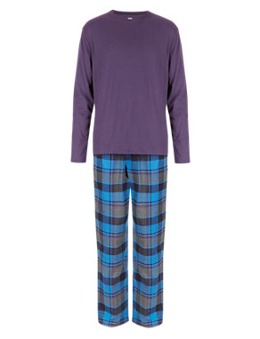 2in Longer Brushed Cotton Thermal T-Shirt & Trousers Set Image 2 of 4