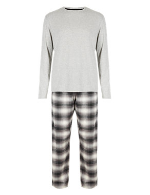 2in Longer Brushed Cotton Thermal T-Shirt & Trousers Set Image 2 of 4