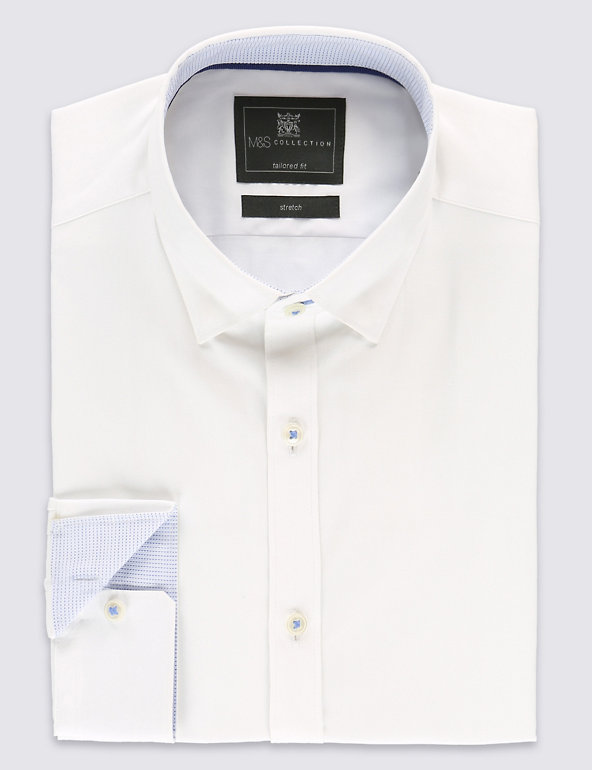2in Longer Cotton Rich Tailored Fit Classic Collar Shirt Image 1 of 2