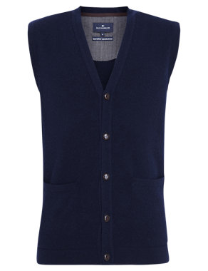 2in Longer Extrafine Pure Lambswool 5 Button Waistcoat Image 2 of 4