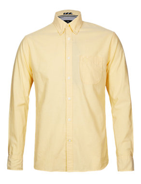 2in Longer Pure Cotton Button-Down Collar Oxford Shirt Image 2 of 4