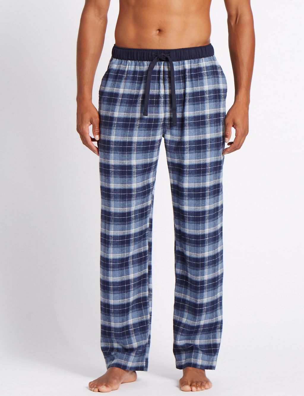 2in Longer Pure Cotton Checked Pyjama Bottoms 3 of 5
