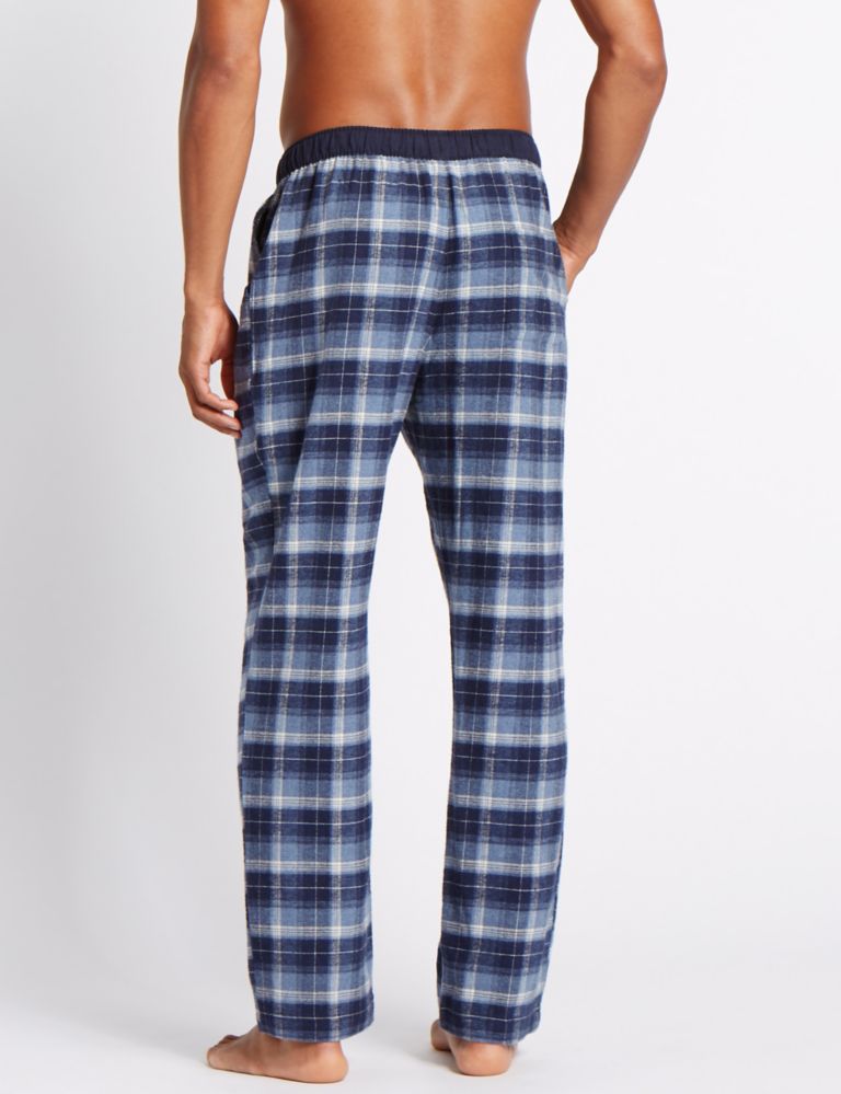 2in Longer Pure Cotton Checked Pyjama Bottoms 3 of 5