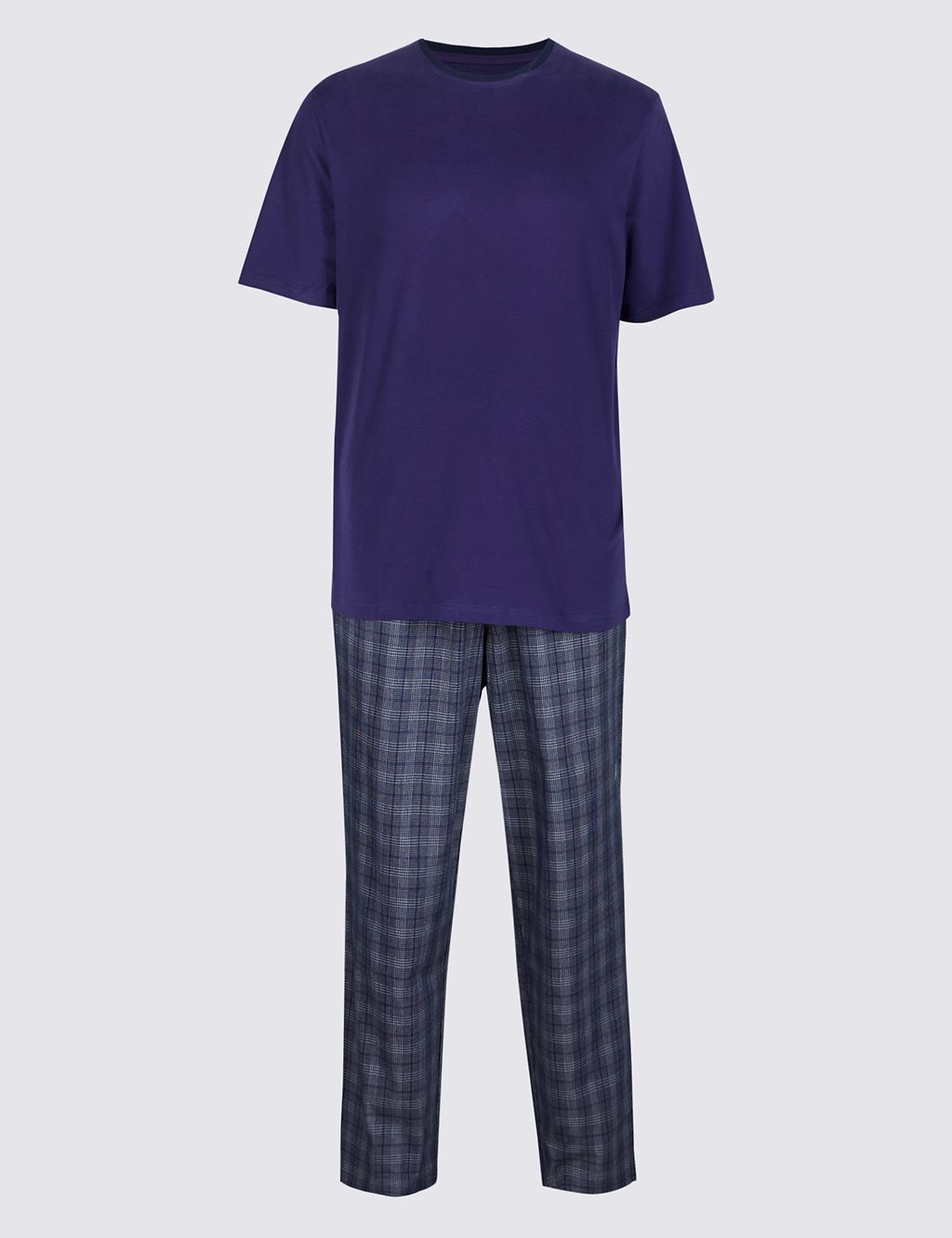 2in Longer Pure Cotton Checked Pyjama Set 1 of 4