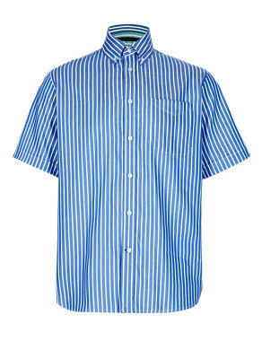 2in Longer Pure Cotton Double Face Striped Shirt Image 2 of 3