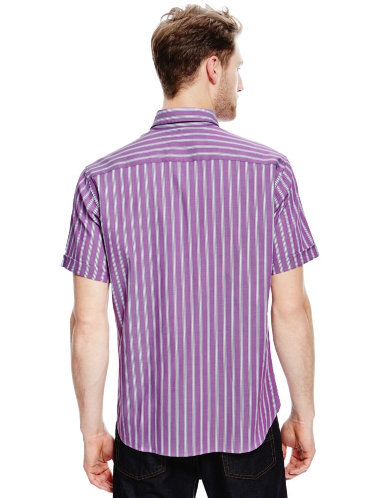 2in Longer Pure Cotton Double Faced Striped Shirt 3 of 3