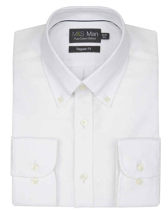 2in Longer Pure Cotton Easy to Iron Oxford Shirt Image 1 of 1