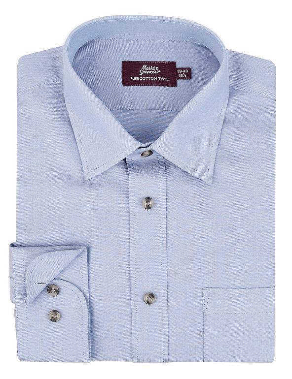 2in Longer Pure Cotton Fine Twill Shirt Image 1 of 1