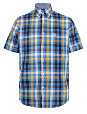2in Longer Pure Cotton Gingham Checked Shirt Image 2 of 3