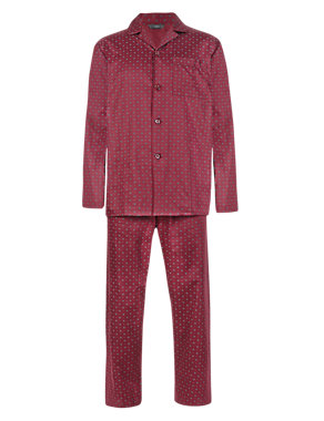 2in Longer Pure Cotton Long Sleeve Pyjamas Image 2 of 4