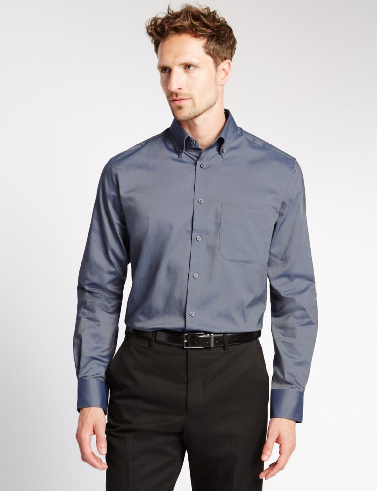 2in Longer Pure Cotton Shirt with Pocket 1 of 4
