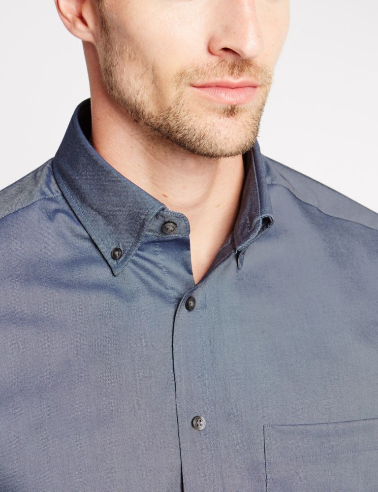 2in Longer Pure Cotton Shirt with Pocket 3 of 4