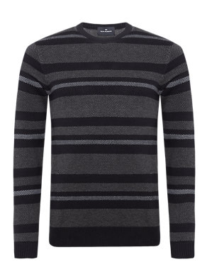 2in Longer Pure Cotton Striped Pique Jumper Image 2 of 4