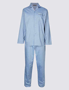 2in Longer Pure Cotton Striped Pyjama Set Image 2 of 5