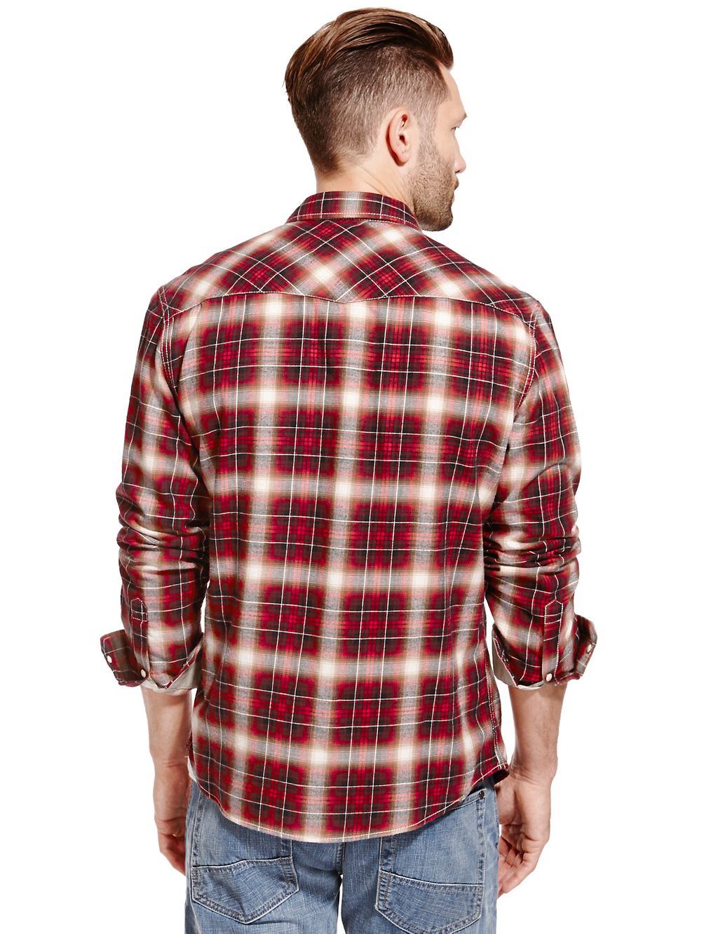 2in Longer Pure Cotton Tailored Fit Laundered Checked Shirt 2 of 4