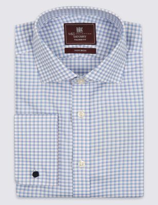 2in Longer Pure Cotton Tailored Fit Shirt Image 2 of 4